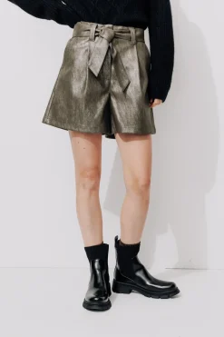 Promod Short en simili à paillettes - Argent Fashion