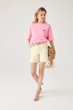 Promod Short en toile Femme - Ecru Online