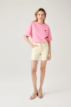 Promod Short en toile Femme - Ecru Online