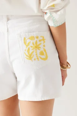 Promod Short en toile Femme - Ecru Sale