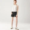 Promod Short en toile unie Femme - Noir Best Sale