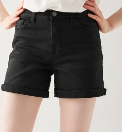 Promod Short en toile unie Femme - Noir Best Sale