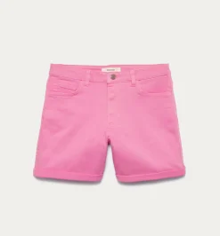 Promod Short en toile unie Femme - Rose Discount