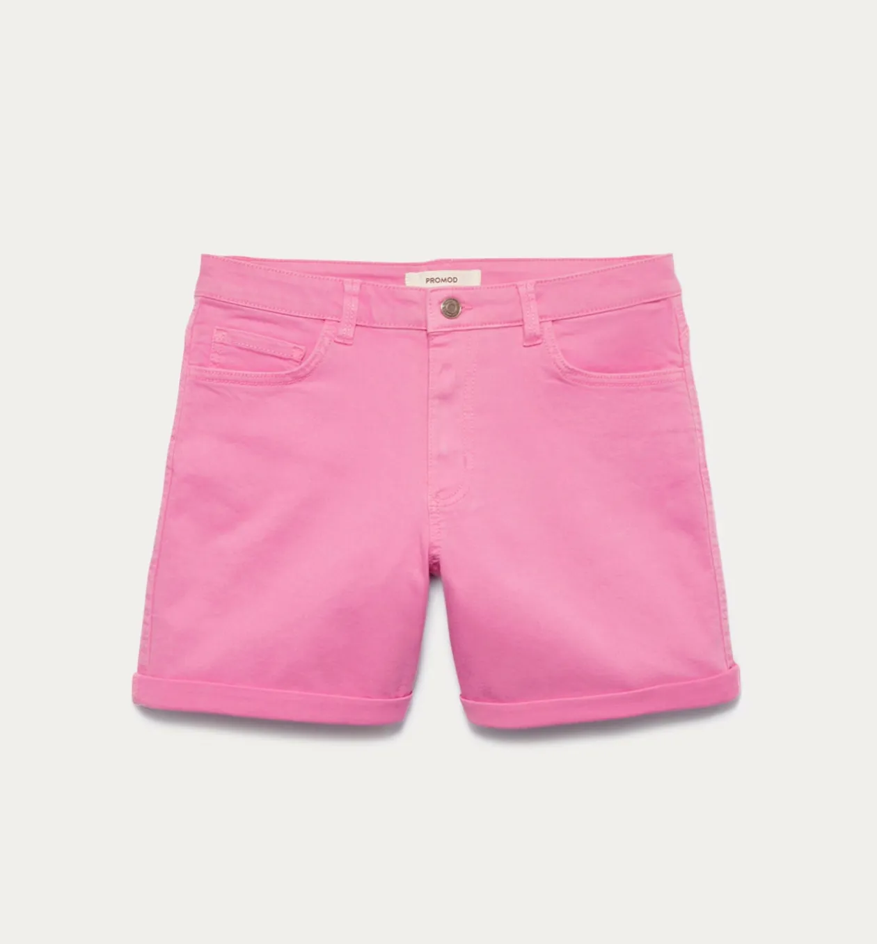 Promod Short en toile unie Femme - Rose Discount