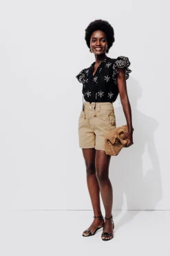 Promod Short MARCEL en toile Femme - Beige Sale