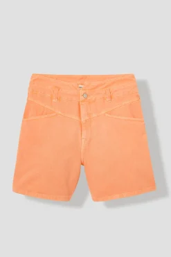 Promod Short MARCEL en toile Femme - Orange fluo Orangefluo Discount