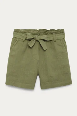 Promod Short taille haute en lin - Vert Best