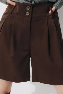 Promod Short taille haute Femme - Marron Shop