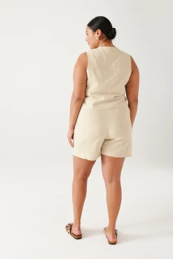 Promod Short taille haute Femme - Ecru Cheap