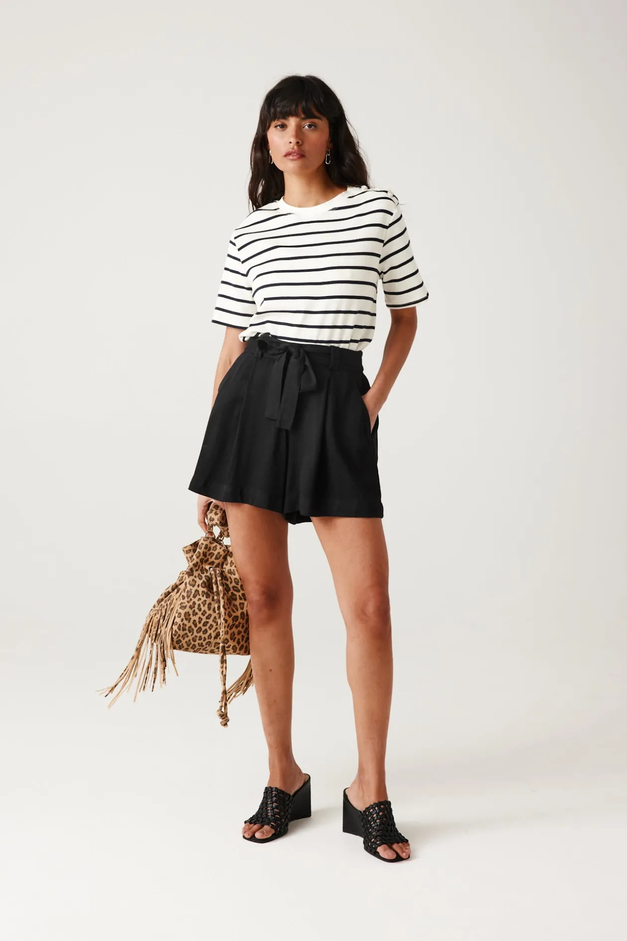 Promod Short uni ceinturé éco-conçu - Noir Online