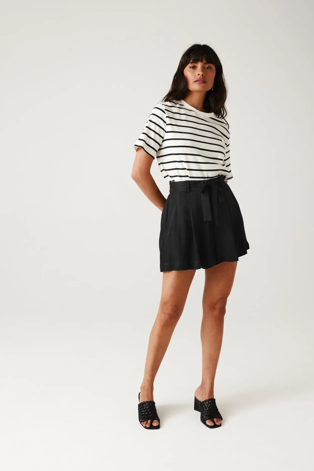 Promod Short uni ceinturé éco-conçu - Noir Online