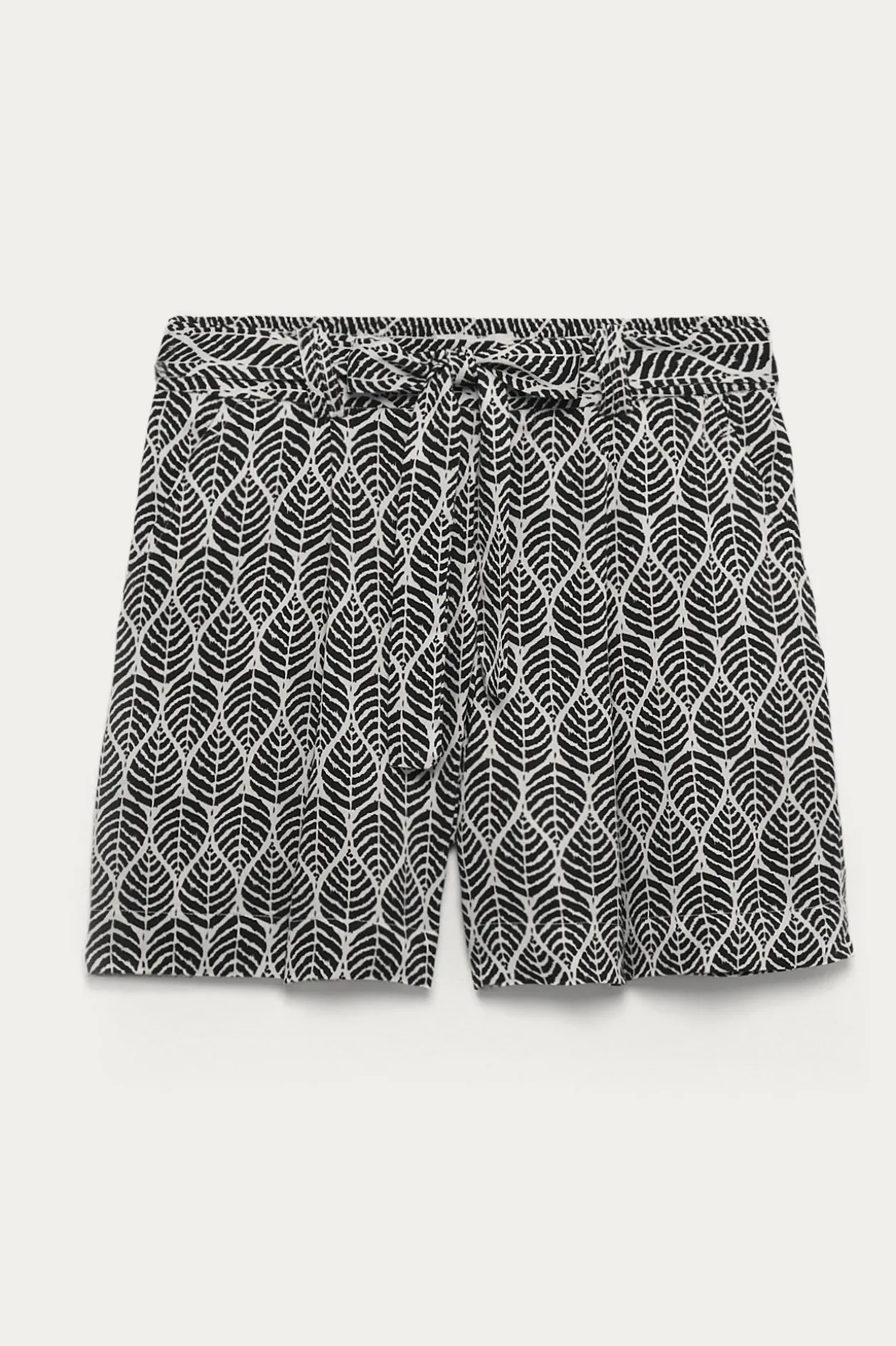Promod Short uni ceinturé Femme - Imprimé noir Impriménoir Outlet