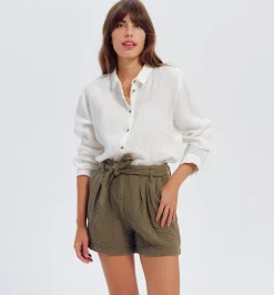 Promod Short uni matelassé Femme - Kaki New