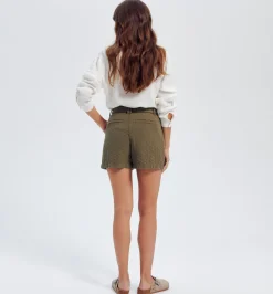Promod Short uni matelassé Femme - Kaki New
