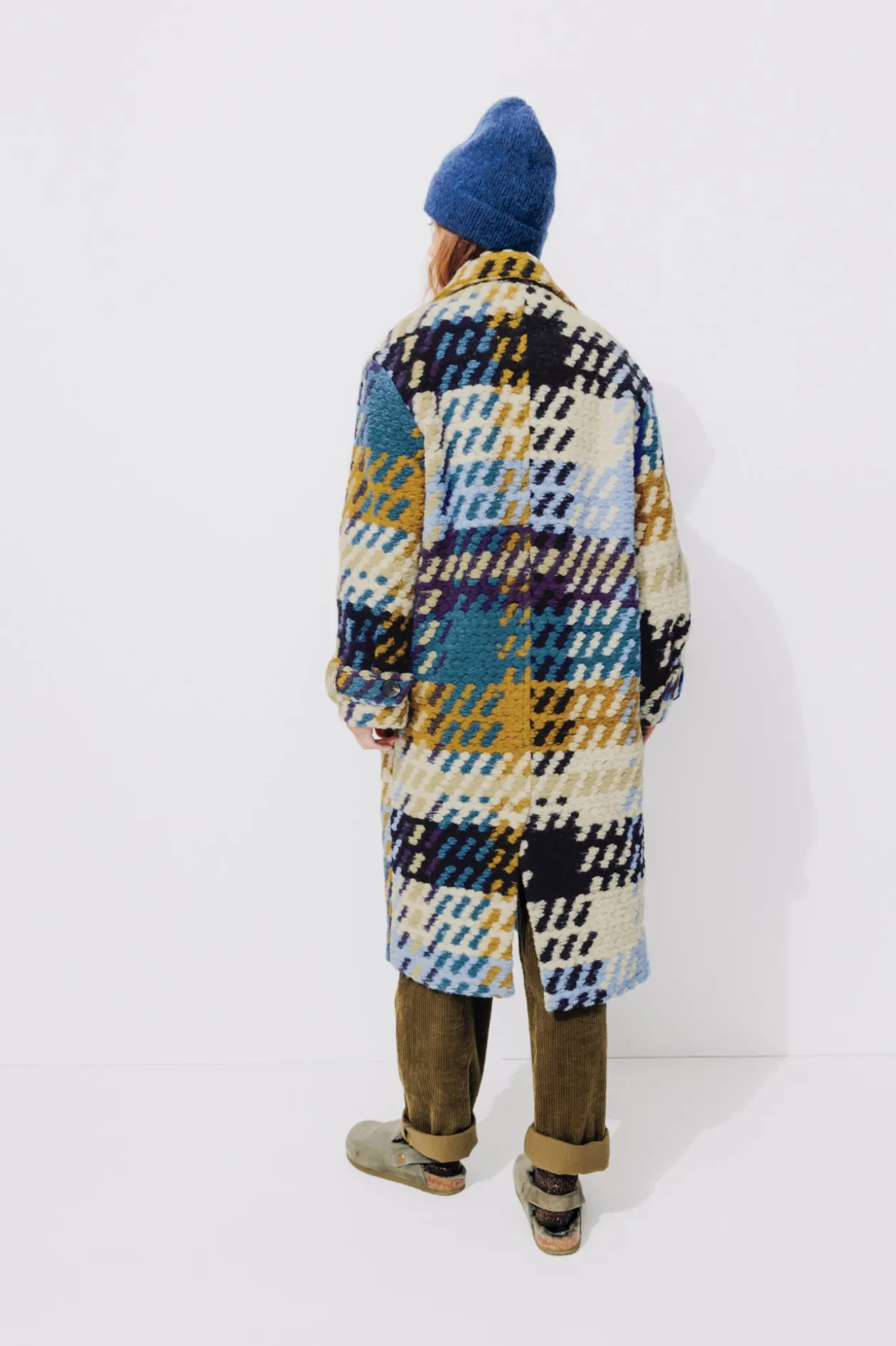 Promod SIMONE manteau en laine - Imprimé multicolore Imprimémulticolore Cheap