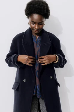 Promod SIMONE manteau en laine - Marine Best Sale