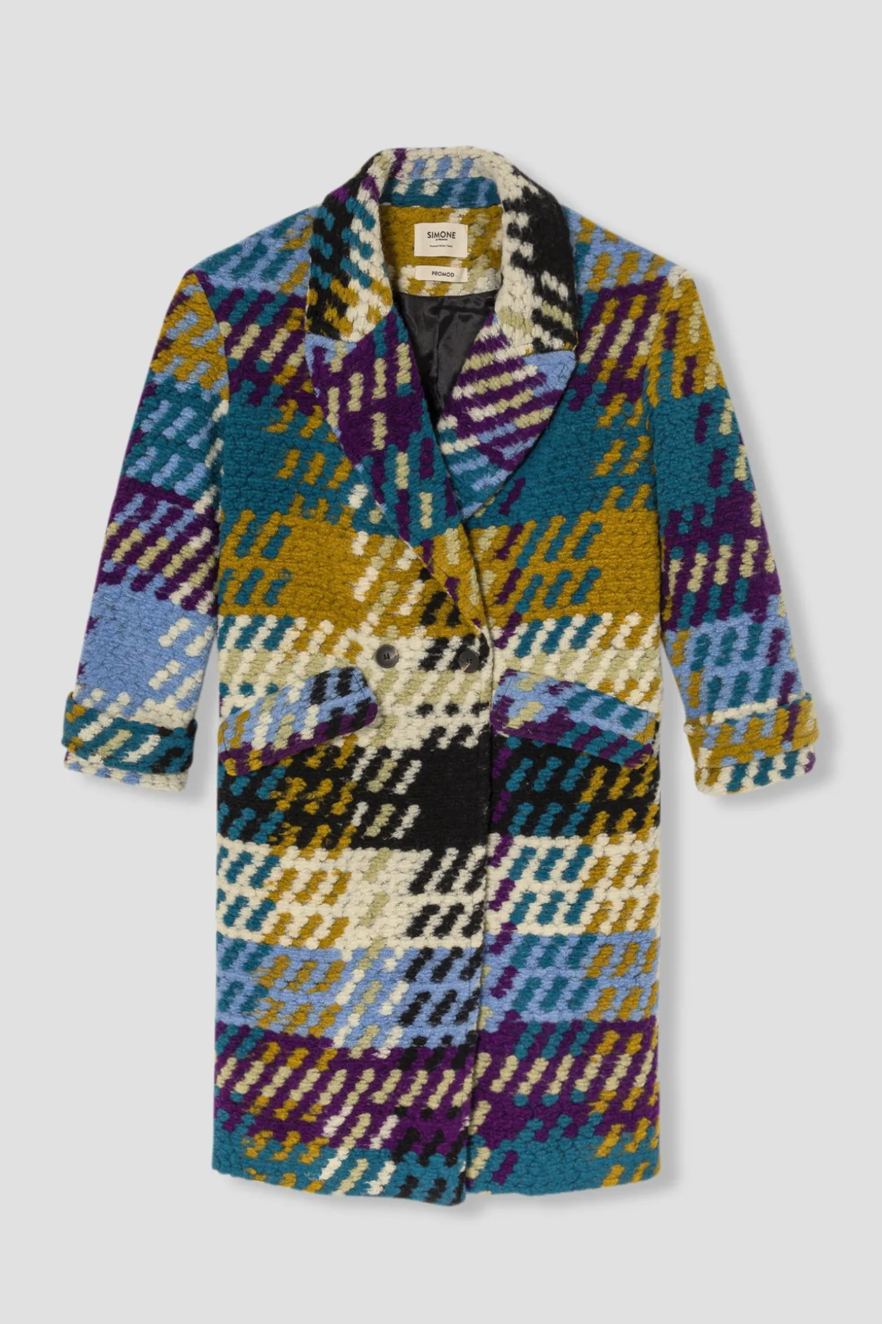 Promod SIMONE manteau en laine - Imprimé multicolore Imprimémulticolore Cheap