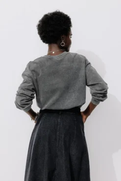 Promod Sweat-shirt à message - Imprimé gris Imprimégris Online