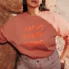 Promod Sweat-shirt à message Femme - Imprimé orange Impriméorange Flash Sale