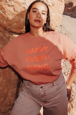 Promod Sweat-shirt à message Femme - Imprimé orange Impriméorange Flash Sale