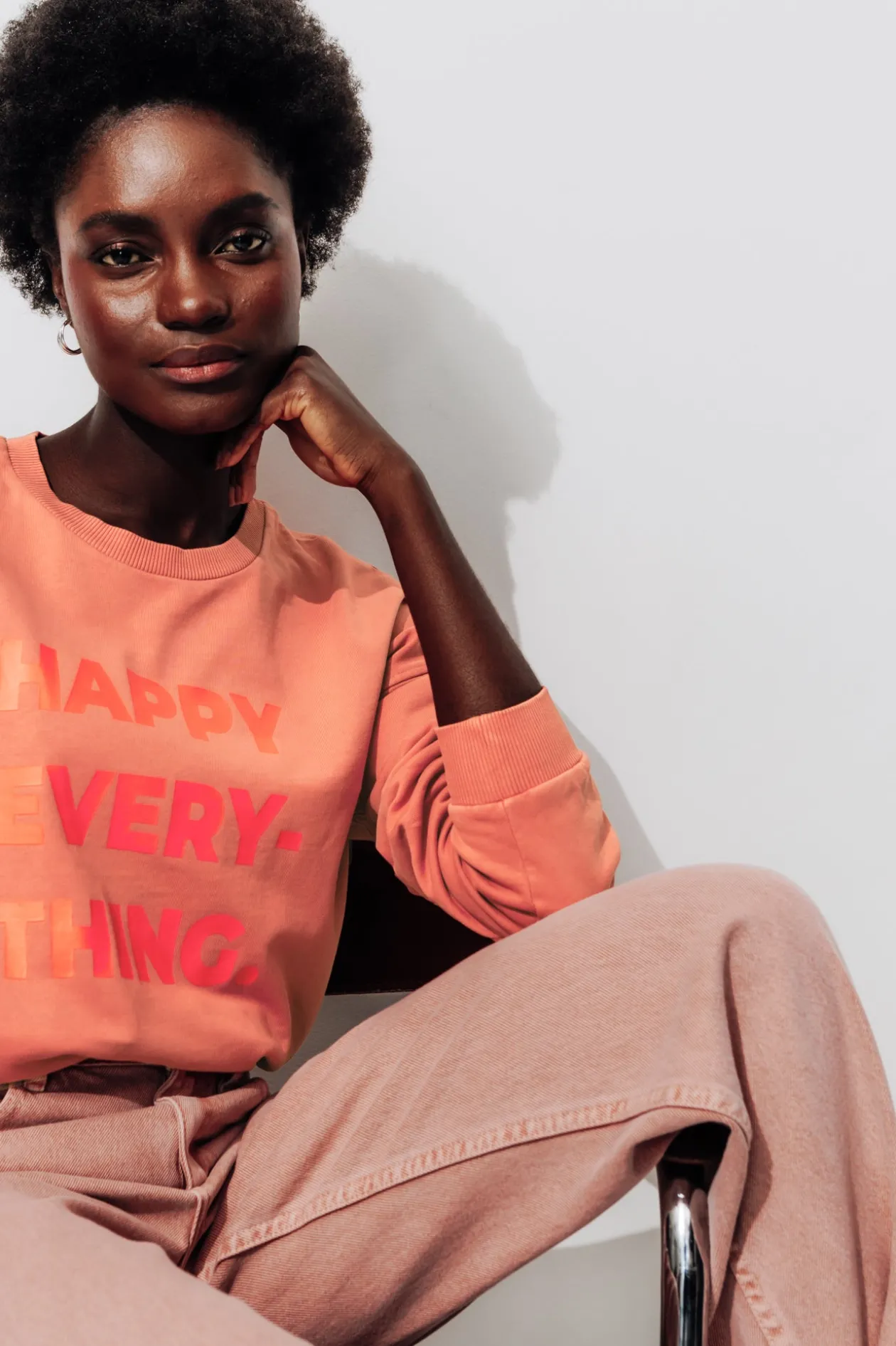 Promod Sweat-shirt à message Femme - Imprimé orange Impriméorange Flash Sale