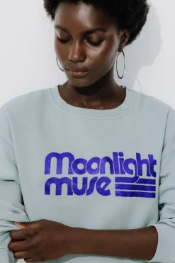 Promod Sweat-shirt à message pailleté - Imprimé vert clair Imprimévertclair New