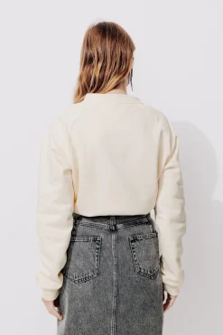 Promod Sweat-shirt bomber Femme - Ecru Clearance
