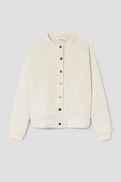 Promod Sweat-shirt bomber Femme - Ecru Clearance