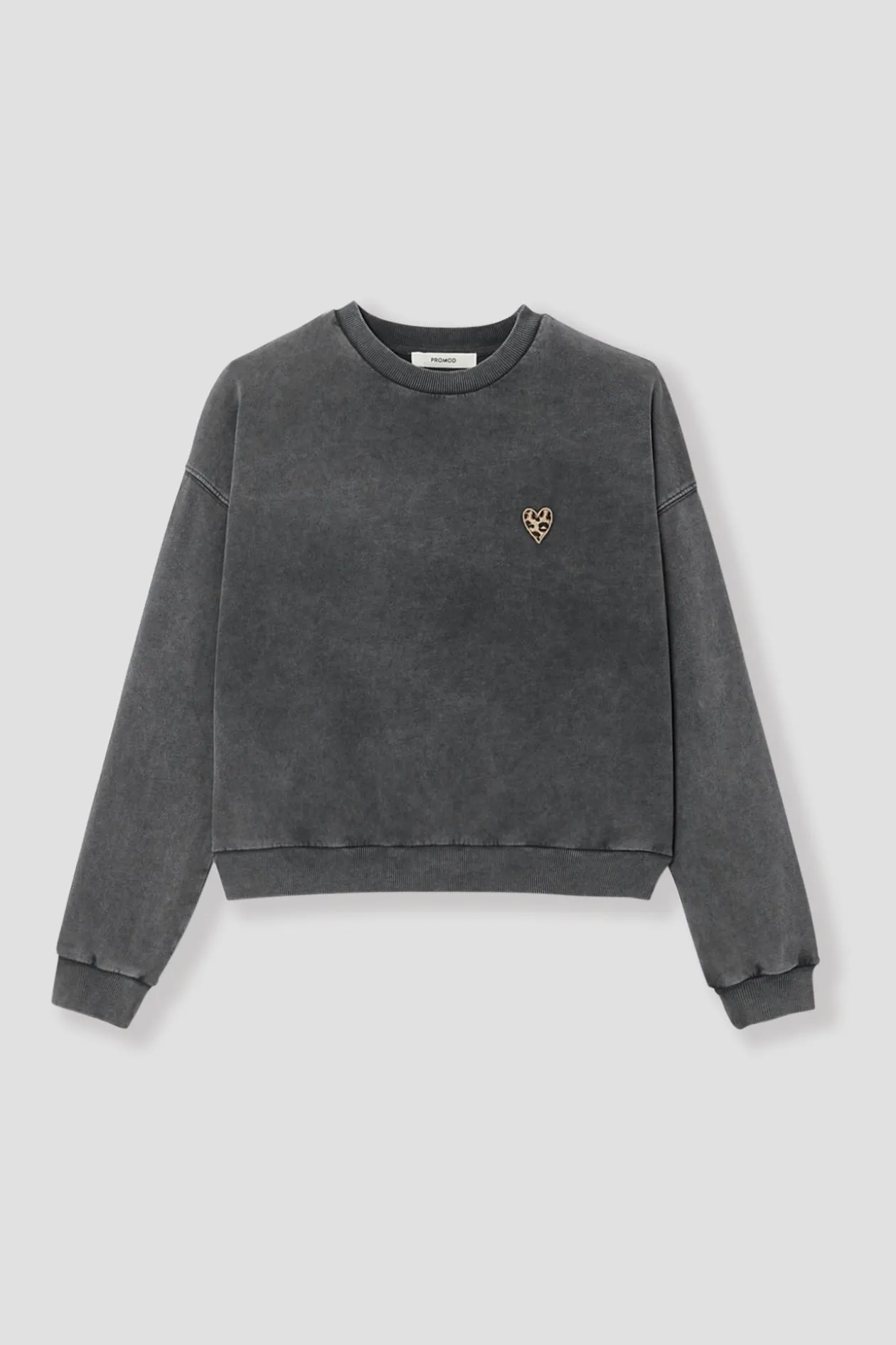 Promod Sweat-shirt cœur léopard - Imprimé gris Imprimégris Fashion