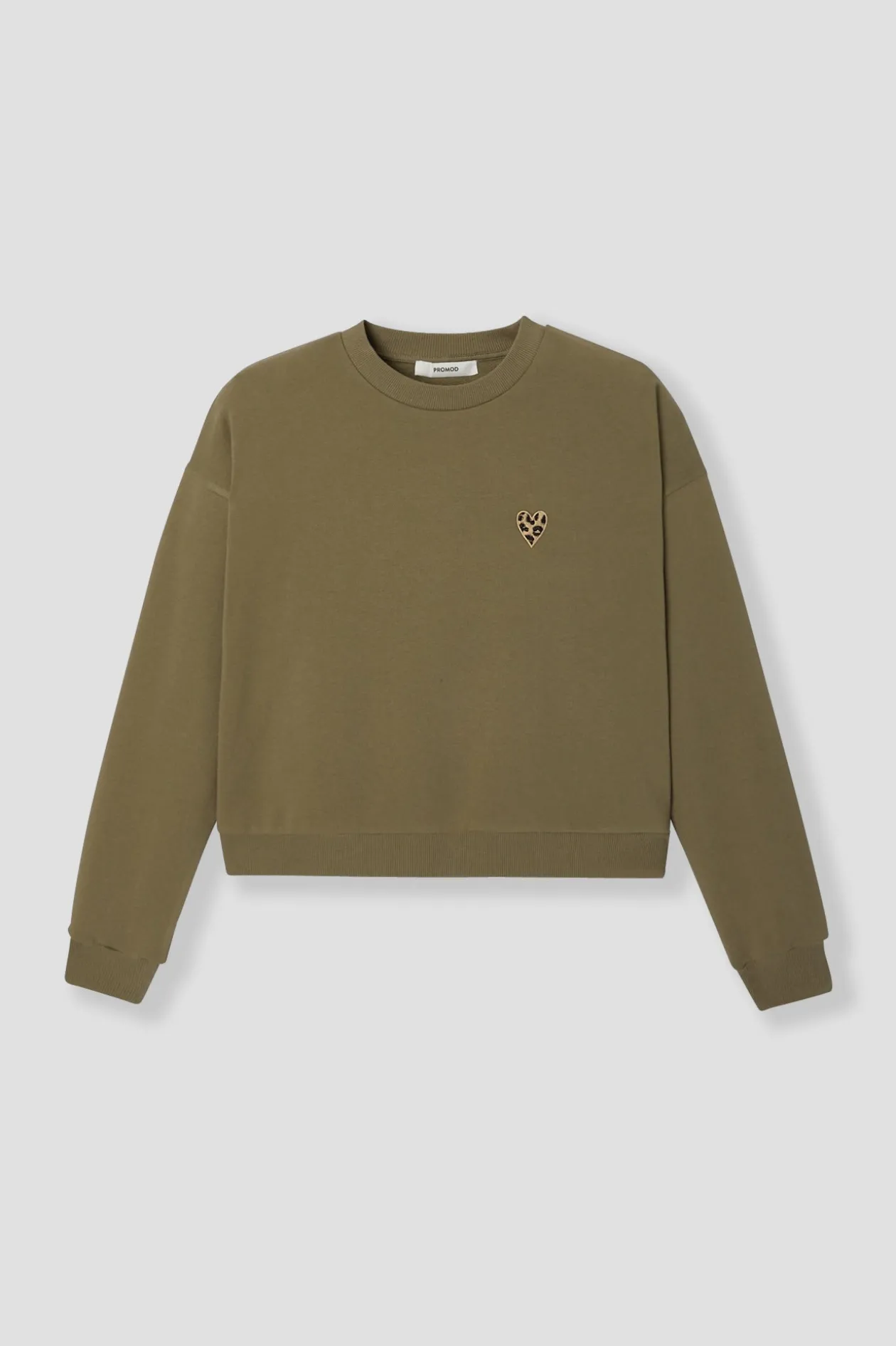 Promod Sweat-shirt cœur léopard - Imprimé kaki Imprimékaki Shop