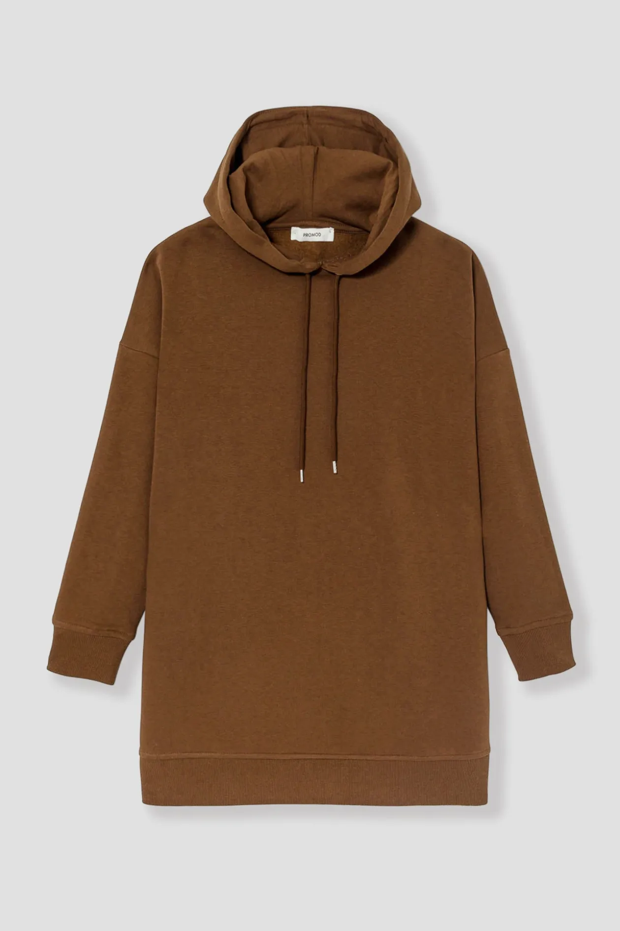 Promod Sweat-shirt long à capuche - Chocolat Cheap
