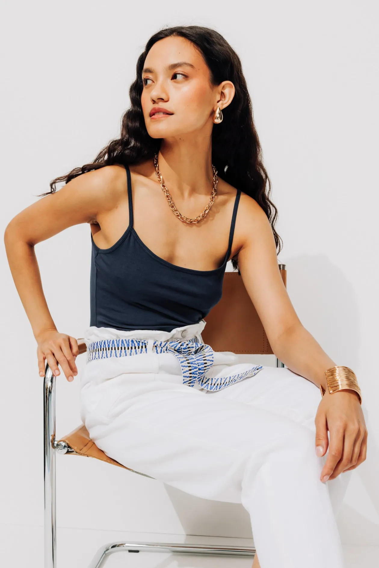 Promod Top à bretelles éco-conçu - Marine Discount