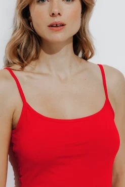 Promod Top à bretelles éco-conçu - Rouge Fashion