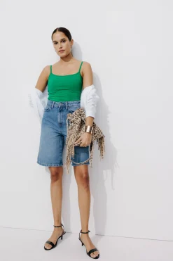 Promod Top à bretelles éco-conçu - Vert Flash Sale