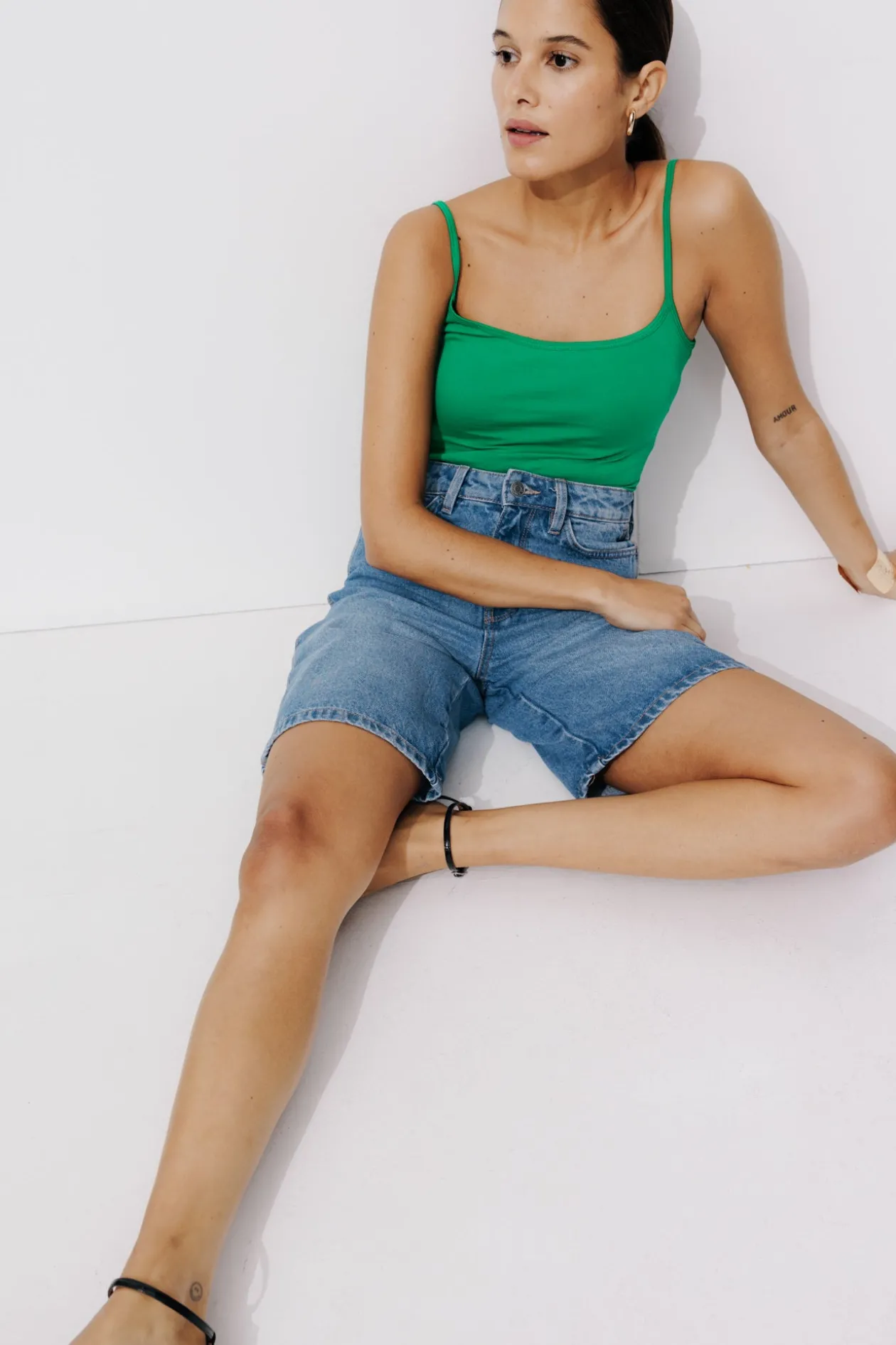 Promod Top à bretelles éco-conçu - Vert Flash Sale