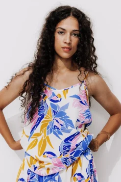 Promod Top à bretelles imprimé Femme - Imprimé écru Impriméécru Store