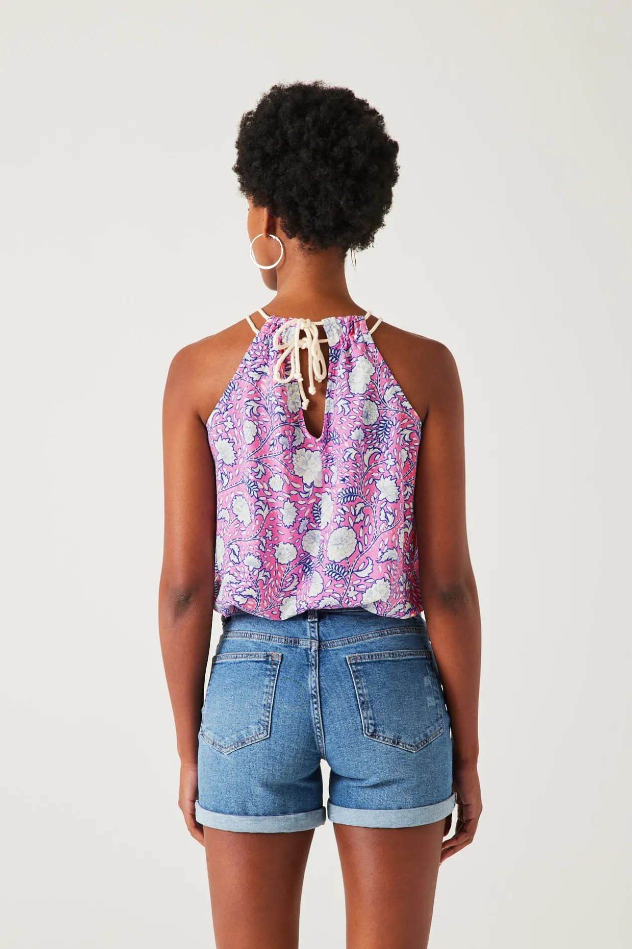 Promod Top à bretelles motifs indiens - Imprimé rose Imprimérose Store