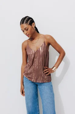 Promod Top à fines bretelles Femme - Vieux rose Vieuxrose Flash Sale