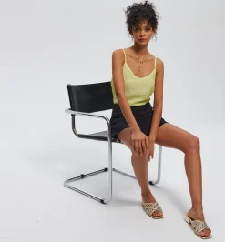 Promod Top à fines bretelles Femme - Jaune vert Jaunevert Sale