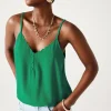 Promod Top à fines bretelles Femme - Vert Online
