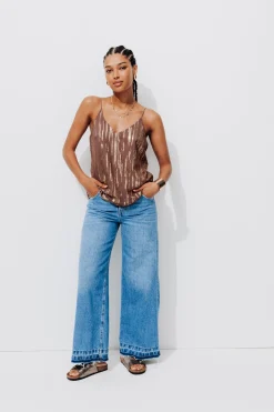 Promod Top à fines bretelles Femme - Vieux rose Vieuxrose Flash Sale