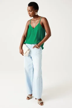 Promod Top à fines bretelles Femme - Vert Online