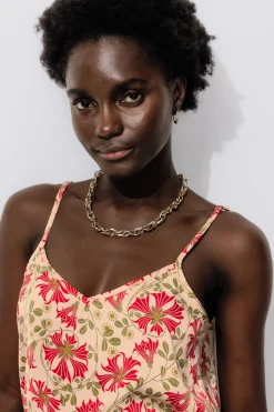 Promod Top à fines bretelles Femme - Imprimé écru Impriméécru Shop