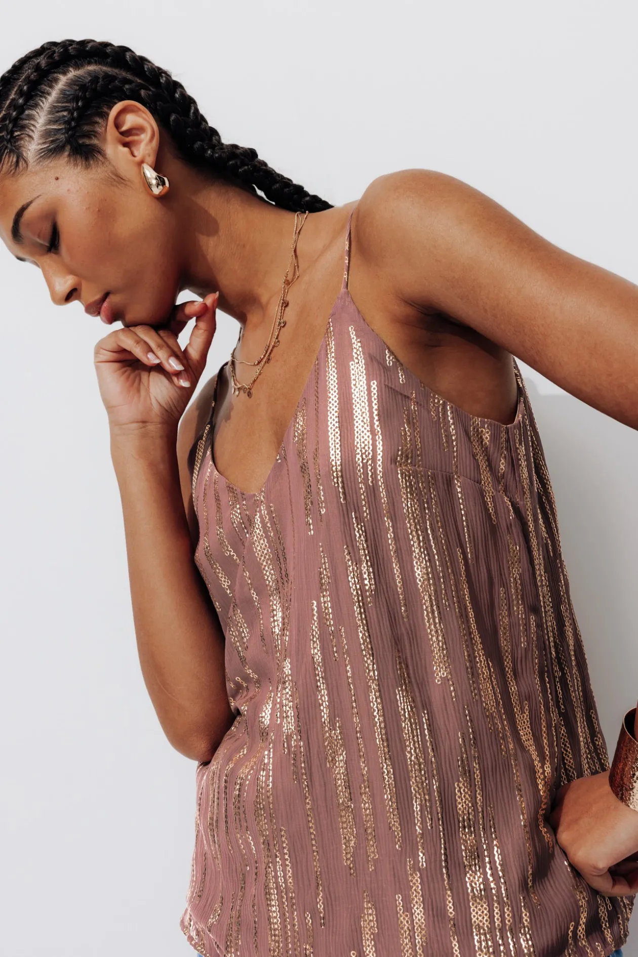 Promod Top à fines bretelles Femme - Vieux rose Vieuxrose Flash Sale
