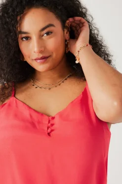 Promod Top à fines bretelles Femme - Corail Fashion