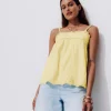 Promod Top brodé Femme - Jaune clair Jauneclair Outlet