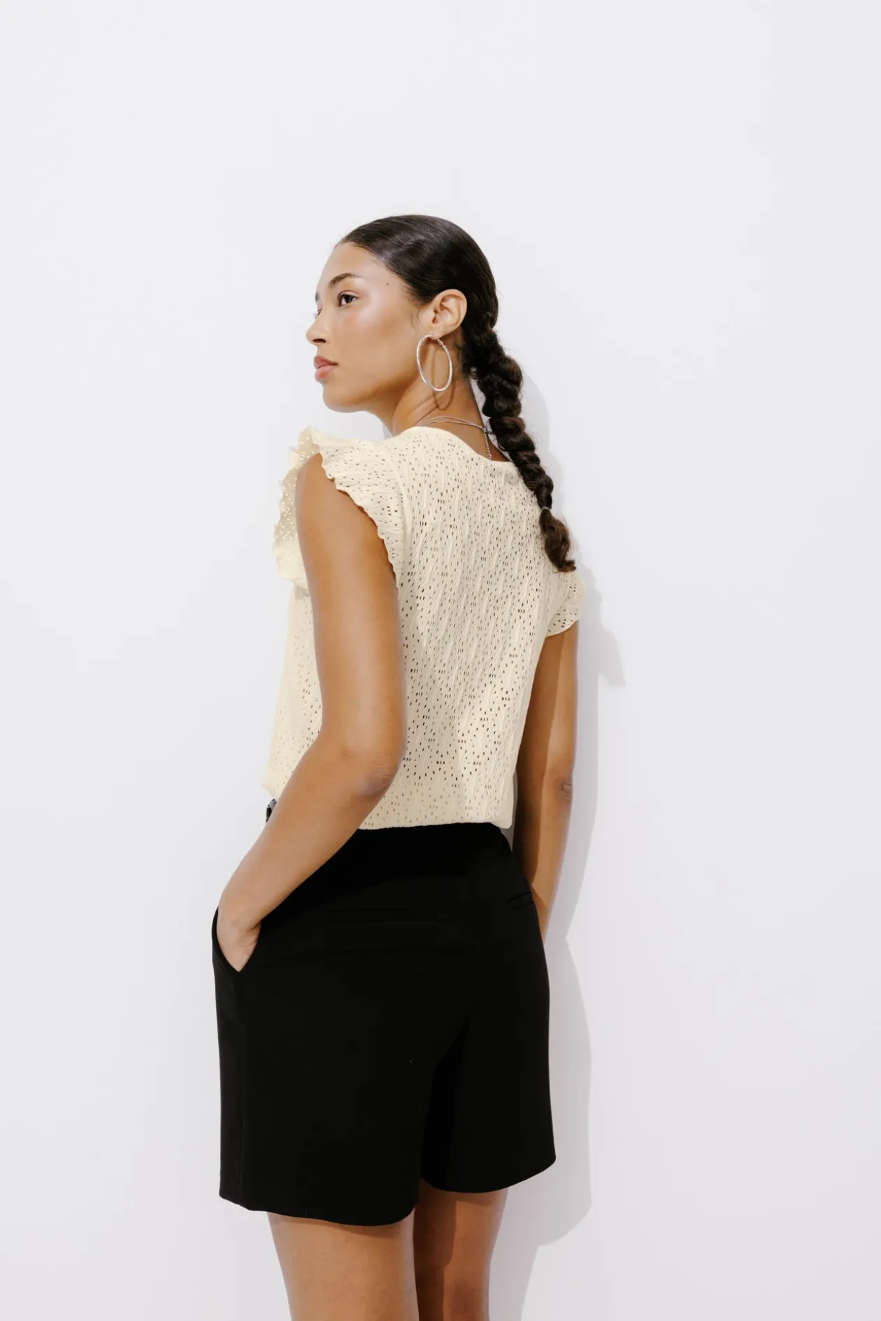 Promod Top effet dentelle Femme - Ecru Best