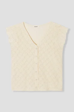 Promod Top effet dentelle Femme - Ecru Best