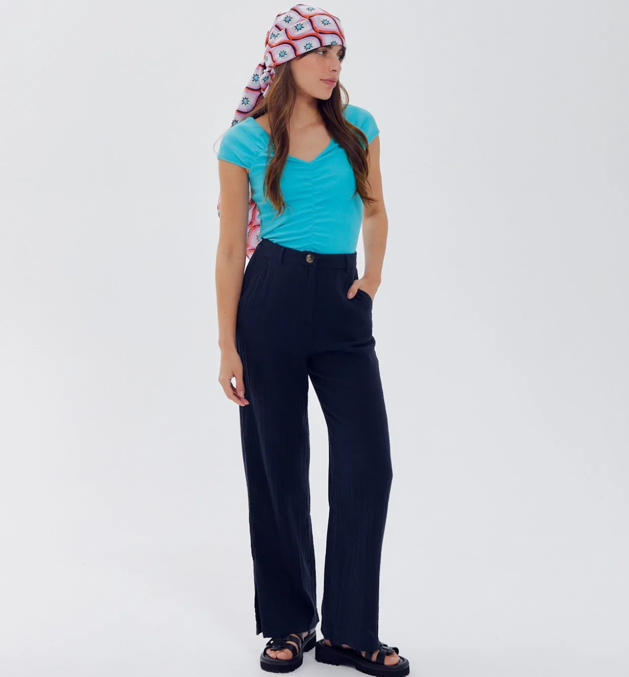 Promod Top en jersey côtelé Femme - Turquoise Sale