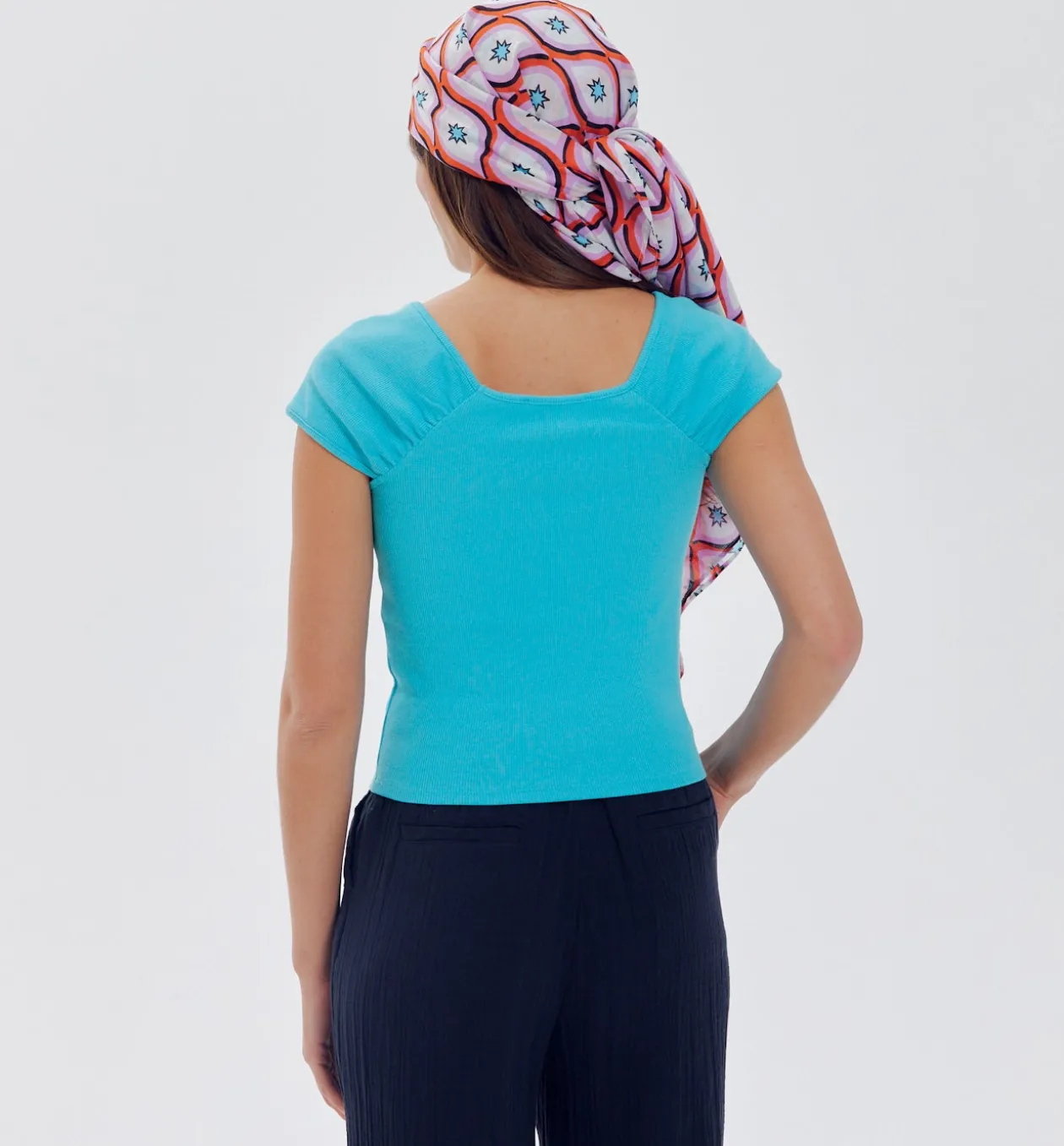 Promod Top en jersey côtelé Femme - Turquoise Sale